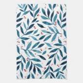 Hübsche Aquarellfarben - Türkis und Rot Geschirrtuch (Vertikal)