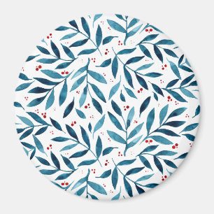 Hübsche Aquarellfarben - Türkis und Rot Magnet