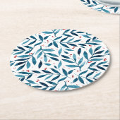 Hübsche Aquarellfarben - Türkis und Rot Runder Pappuntersetzer (Angewinkelt)