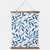 Hübsche Aquarellfarben - Türkis und Rot Wandteppich Mit Holzrahmen (Vorderseite)