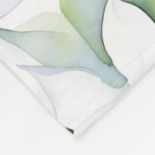 Hübsche Aquarellfarben Weiße Blume zeigen grünes B Fleecedecke (Ecke)
