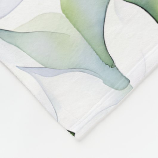 Hübsche Aquarellfarben Weiße Blume zeigen grünes B Fleecedecke (Ecke)