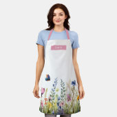 Hübsche Aquarellfarben-Wildblume Grenzen Hebräisch Schürze (Getragen)