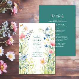 Hübsche Aquarellfarben-Wildblumen Einladung