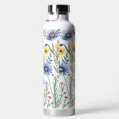 Hübsche Aquarellfarben Wildblumen Mit Monogramm Trinkflasche (Rechts)