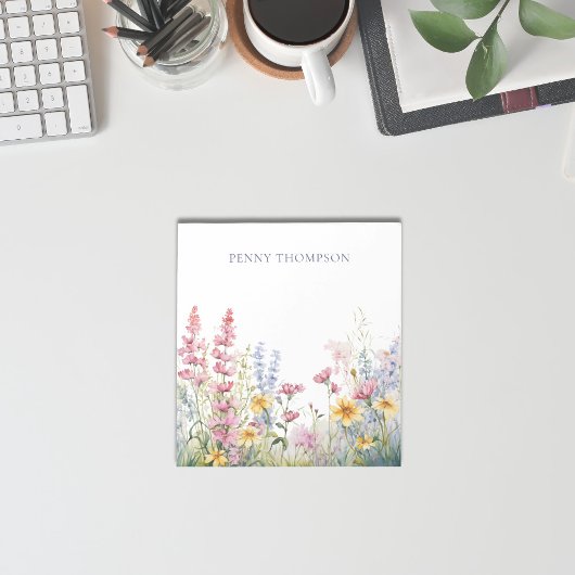 Hübsche Aquarellfarben-Wildblumen Notepad Notizblock