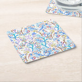 Hübsche Aquarellfarben-Winterfoliengestaltung Rechteckiger Pappuntersetzer (angewinkelt)