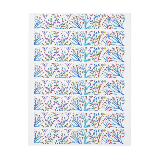 Hübsche Aquarellfarben-Winterfoliengestaltung Rundum-Adressaufkleber (Bogen)