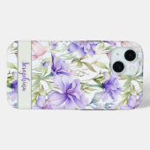 Hübsche Aquarellfärbung Iris im Lila Individuelle  Case-Mate iPhone Hülle (Rückseite (Horizontal))