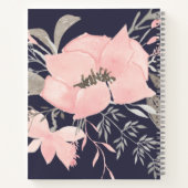 Hübsche Aquarellfärbung und Navy-Floral | Christli Notizblock (Rückseite)