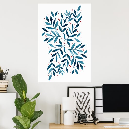 Hübsche Aquarellfärbungen Poster (Heimbüro)