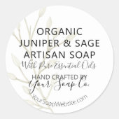 Hübsche Aquarellgrün Handgefertigte Seifenetikette Runder Aufkleber (Vorderseite)