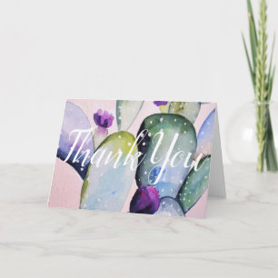 Hübsche Aquarellkaktus Illustration Vielen Dank Karte