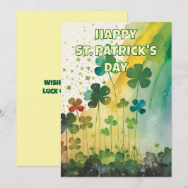 Hübsche Aquarellkarte St. Patrick's Day Card Feiertagskarte