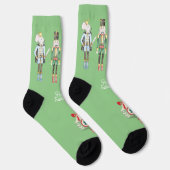 Hübsche Aquarellkunst Nutcracker Xmas grün Socken (Rechts)