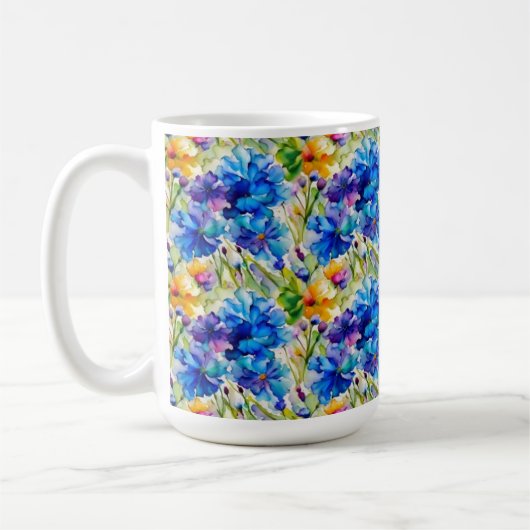 Hübsche Aquarellkunst Tasse Blütenkunst (Links)