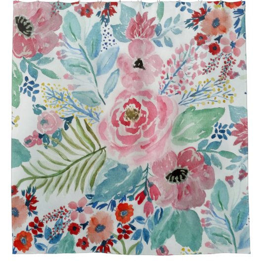 Hübsche Aquarellmalerei Duschvorhang (Vorderseite)