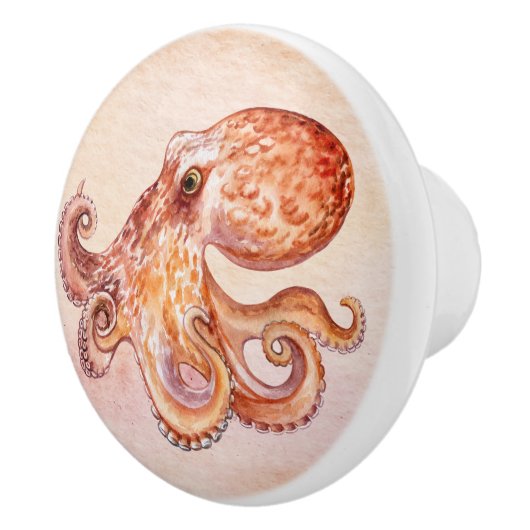 Hübsche Aquarellmalerei Keramikknauf (Rechts)