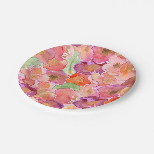 Hübsche Aquarellpfeifen Pappteller (Schrägansicht)