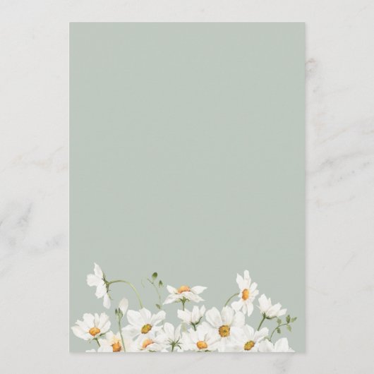 Hübsche Aquarellsäcke Frame Sage Baby Dusche Einladung (Rückseite)