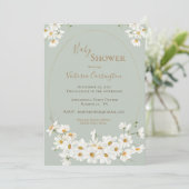 Hübsche Aquarellsäcke Frame Sage Baby Dusche Einladung (Stehend Vorderseite)