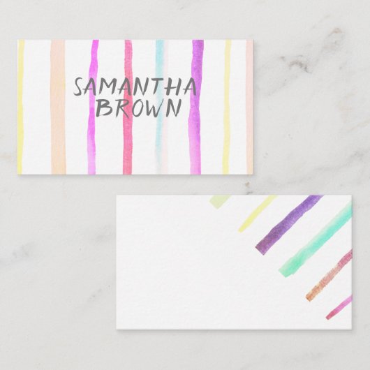 hübsche Aquarellstreifen für benutzerdefinierte Vi Visitenkarte (Vorne/Hinten)
