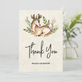 Hübsche Aquarelltiere, die sich nieder legen Dankeskarte (Stehend Vorderseite)