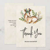 Hübsche Aquarelltiere, die sich nieder legen Dankeskarte (Vorne/Hinten)