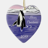 hübsche artenreiche Orca-Szene Keramik Ornament (Rechts)