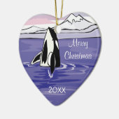 hübsche artenreiche Orca-Szene Keramik Ornament (Links)