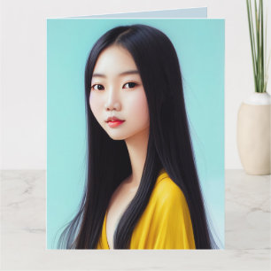 HÜBSCHE ASIAN GIRL LADY ART GEBURTSTAGSKARTEN KARTE