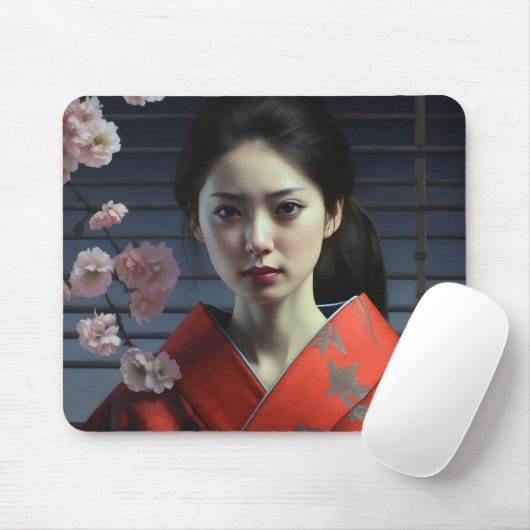 Hübsche Asienfrau Mousepad (Mit Mouse)
