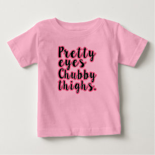 Hübsche Augen-Chubby Schenkel-lustiges Baby T-shirt