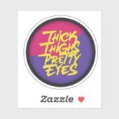 Hübsche Augen in dicken Oberschenkeln Aufkleber (Blatt)