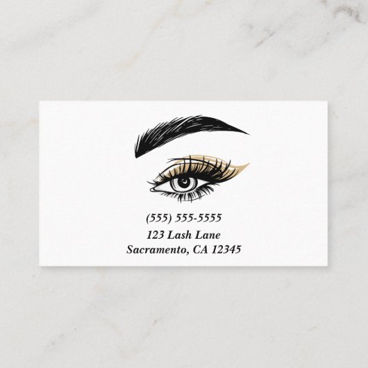 Hübsche Augen Schönheitssalon Makeup Eyelashes Las Visitenkarte (Rückseite)