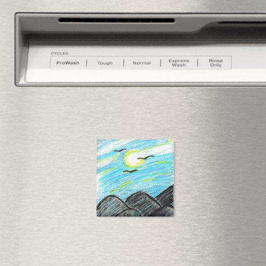 Hübsche Aussicht auf die Berge Magnet (In Situ (Geschirrspüler))