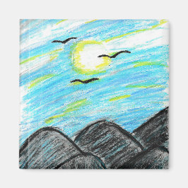 Hübsche Aussicht auf die Berge Magnet