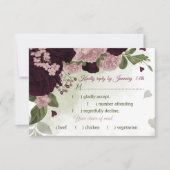 hübsche Auswahl an rosa Pflaumenblättern Blume RSVP Karte (Vorderseite)