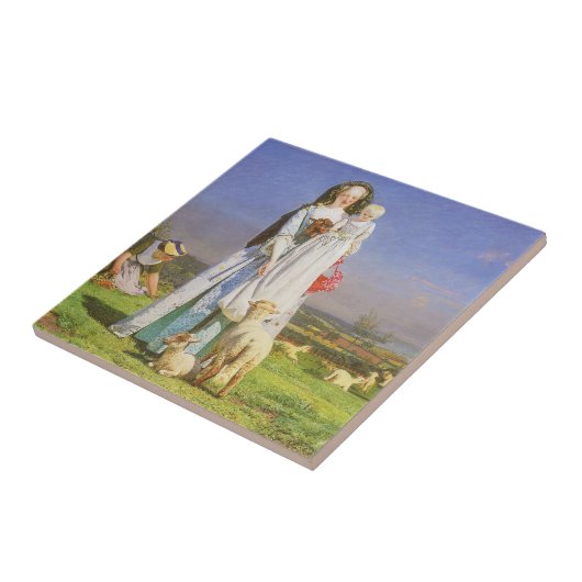 Hübsche Baa Lambs von Ford Madox Brown Fliese (Seite)