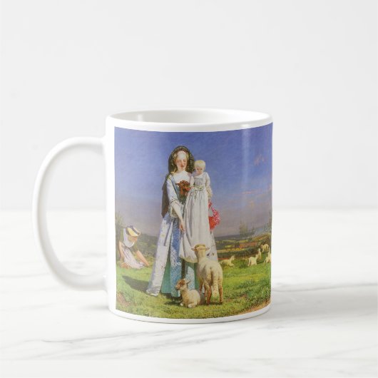 Hübsche Baa Lambs von Ford Madox Brown Kaffeetasse (Links)