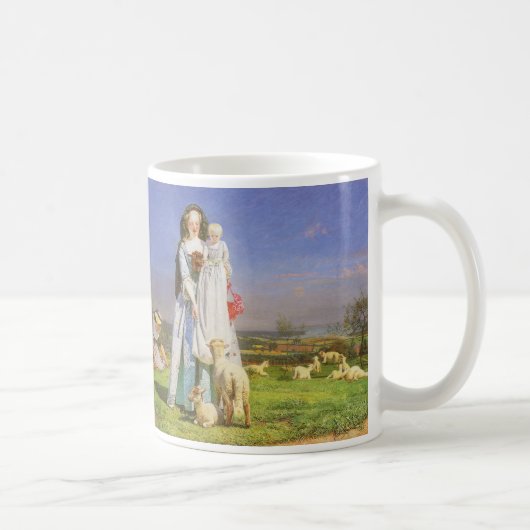 Hübsche Baa Lambs von Ford Madox Brown Kaffeetasse (Rechts)