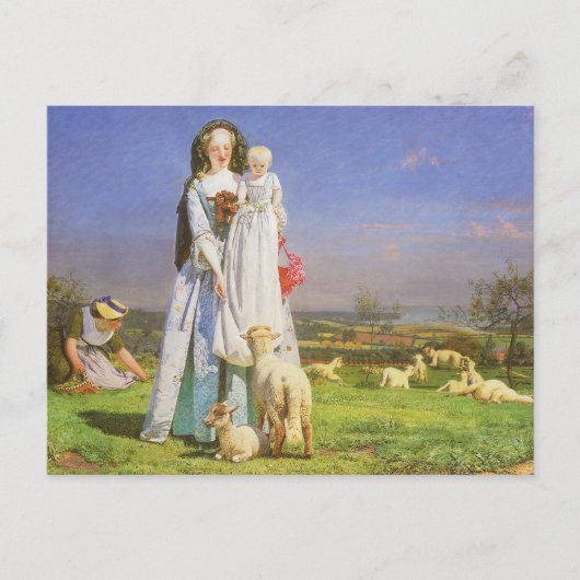 Hübsche Baa Lambs von Ford Madox Brown Postkarte (Vorderseite)