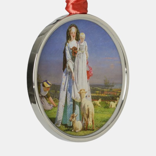 Hübsche Baa Lambs von Ford Madox Brown Silbernes Ornament (Rechts)
