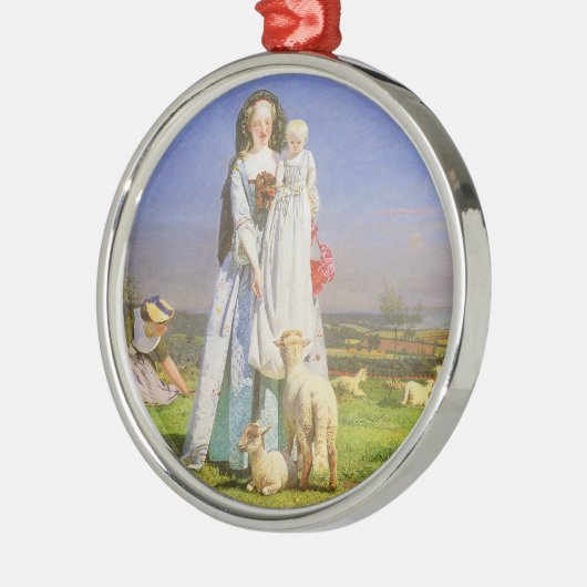 Hübsche Baa Lambs von Ford Madox Brown Silbernes Ornament (Links)