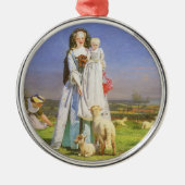 Hübsche Baa Lambs von Ford Madox Brown Silbernes Ornament (Vorne)