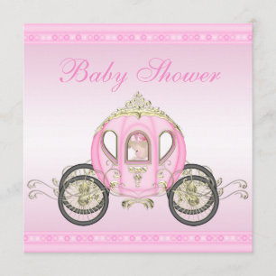 Hübsche Baby-Dusche Prinzessin-Coach Pink Einladung
