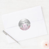 Hübsche Babyaufkleber für Bow und Floral Runder Aufkleber (Umschlag)