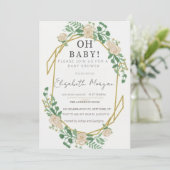 hübsche Babydusche Einladung (Stehend Vorderseite)