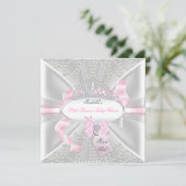 Hübsche Babydusche Mädchen Kleine Prinzessin Diamo Einladung (Stehend Vorderseite)
