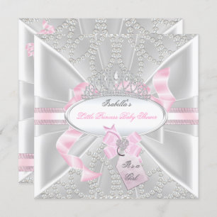 Hübsche Babydusche Mädchen Kleine Prinzessin Diamo Einladung